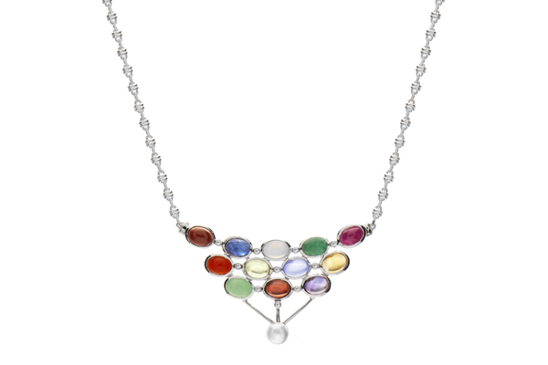 Photo of the Glimpse of Heaven Collection's Silver Elegant V Necklace with Fancy Chain.